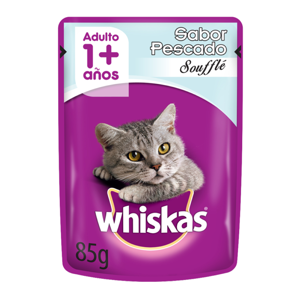 WHISKAS sobrecito para gatos pescado en souffle