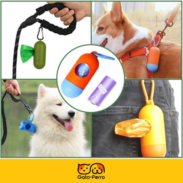 Contenedor Porta Bolsas Sanitarias Perros 9cm Varios Colores