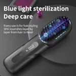 Peine de pelo rizado recto inalámbrico, plancha de pelo de iones negativos con calefacción, cepillos eléctricos para el cuidado del cabello antiescaldado recargables